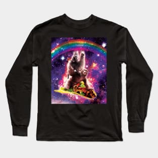 Space Cat Llama Sloth Riding Taco Long Sleeve T-Shirt